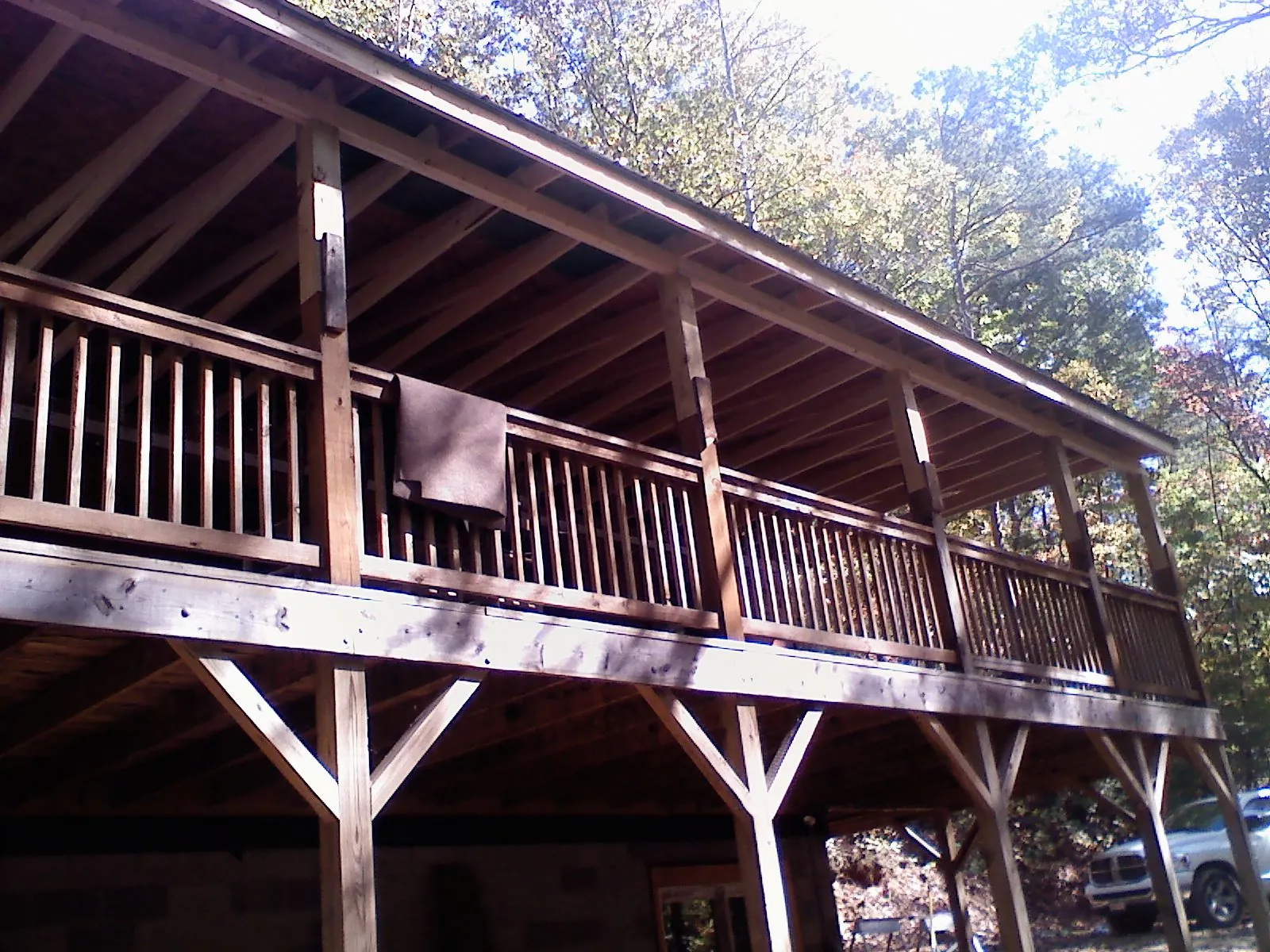 Timber framing under a new elevated porch and deck — Roof Leak Repair in East Prospect by Roofing Brothers